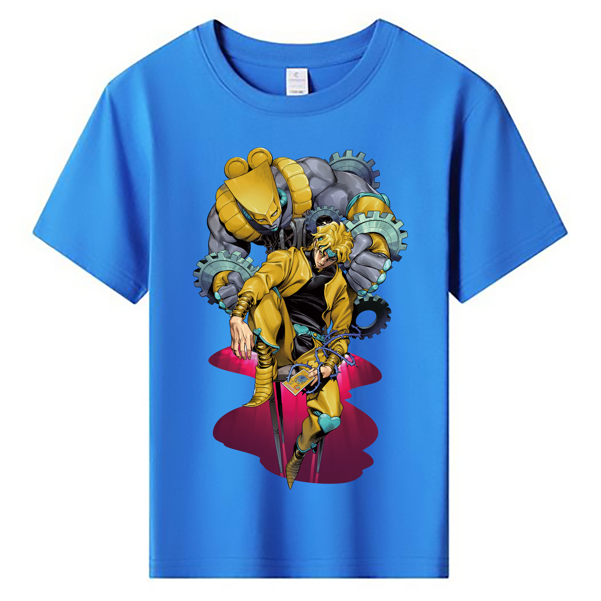 （画像用） ジョジョの奇妙な冒険 ディオ?ブランドー JoJo's Bizarre Adventure Dio Brando 綿100％キッズTシャツ（フロントプリント）